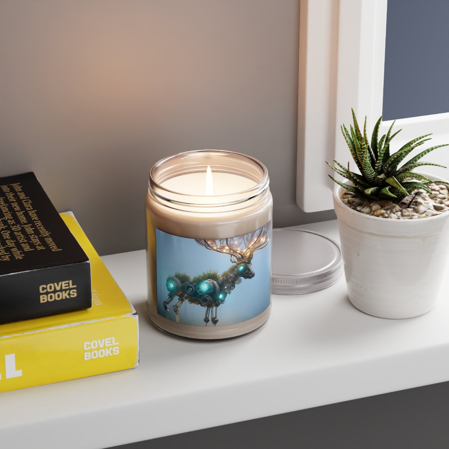 Bio-Luminescent Cyberdeer Scented Soy Candles with White Lid, 9oz – Whispers of Wired Wilderness