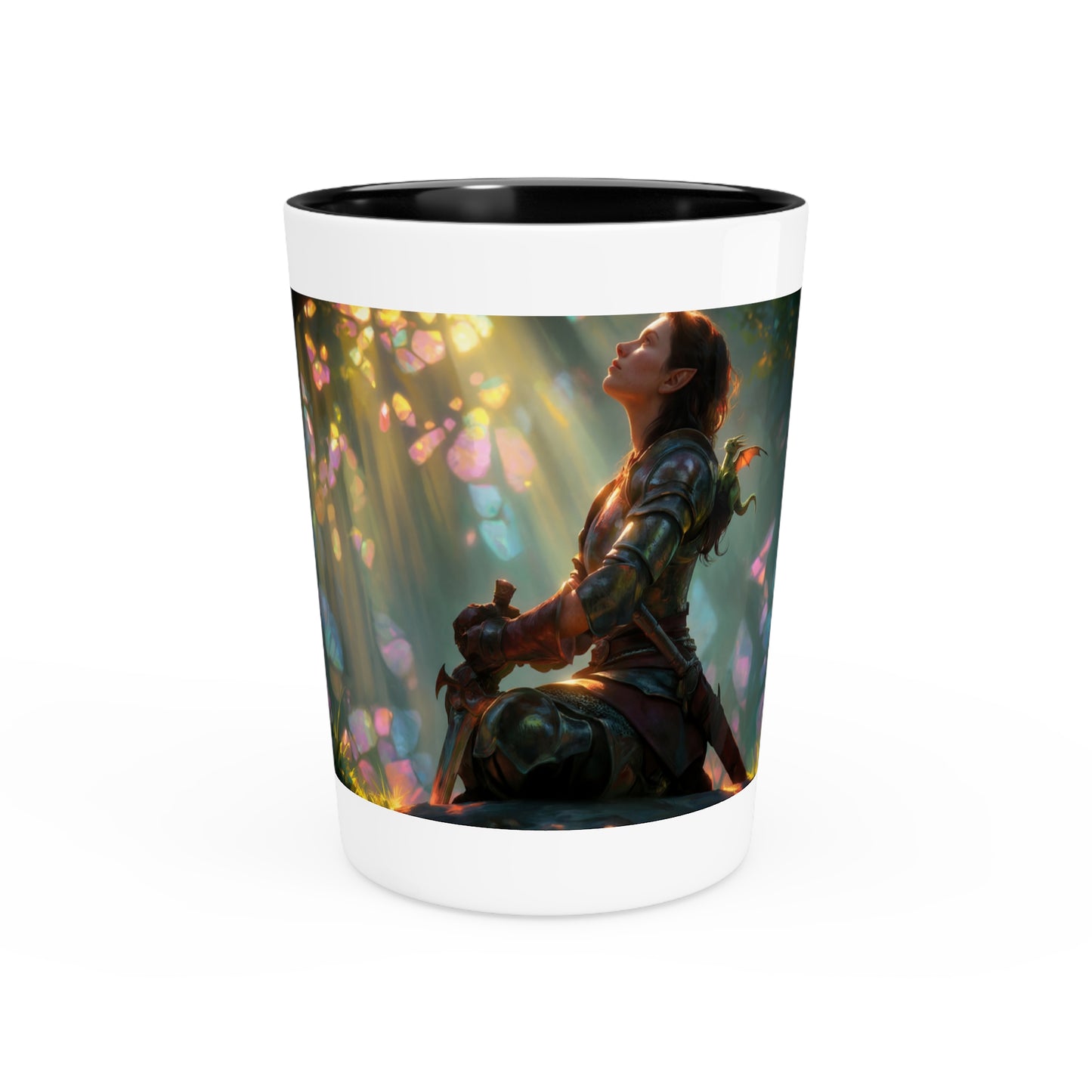 Crystal Grove Paladin Sentinel – Glowing Dragon Companion Shot Glass
