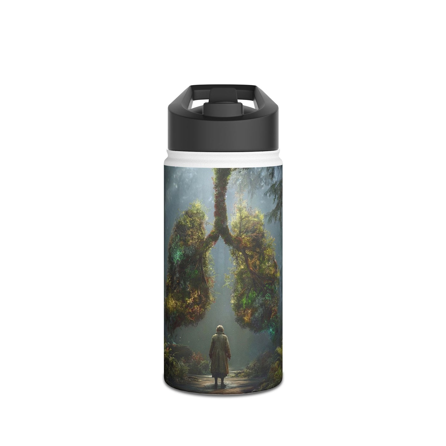 Lungs of the Earth Stainless Steel Water Bottle, Standard Lid – Sacred Forest Breath