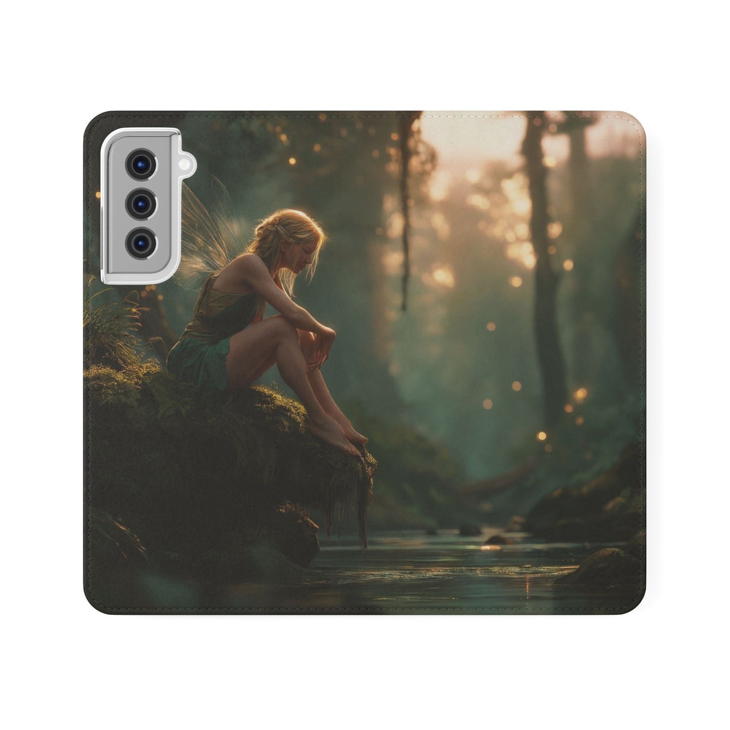 Mossy Bank Fairy Flip Cases – Golden Hour Sentinel Portrait
