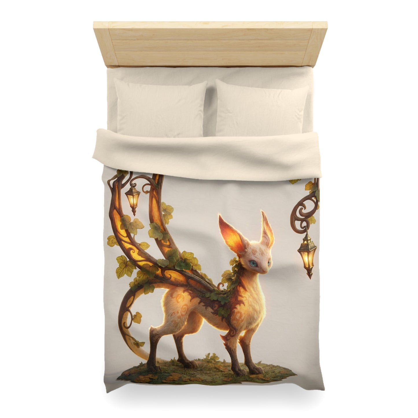 Moonlit Sentinel Microfiber Duvet Cover – Whimsical Feline Guardian Dreamscape