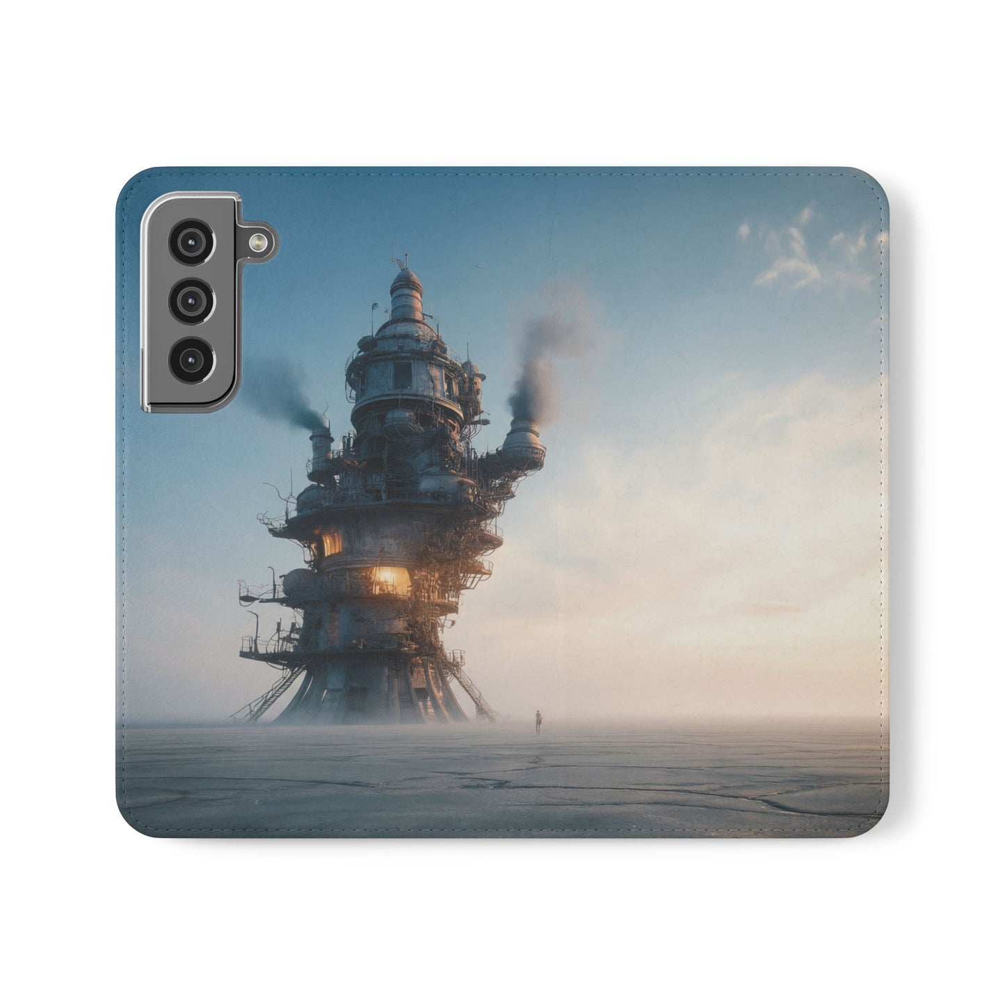 Steam-Stack Tower Flip Cases – Industrial Dawn Sentinel