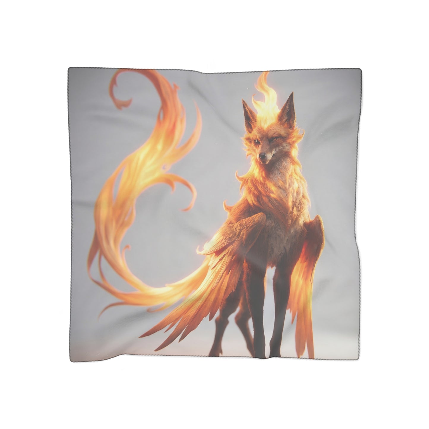 Fiery Fox Sentinel Poly Scarf – Radiant Ember Wingscape
