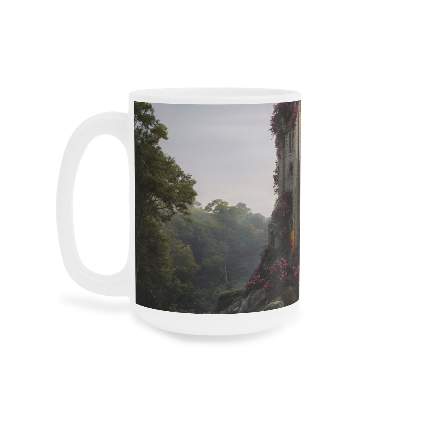 Rose-Wreathed Castle Ceramic Mugs (11oz\15oz\20oz) – Twilight Sanctuary