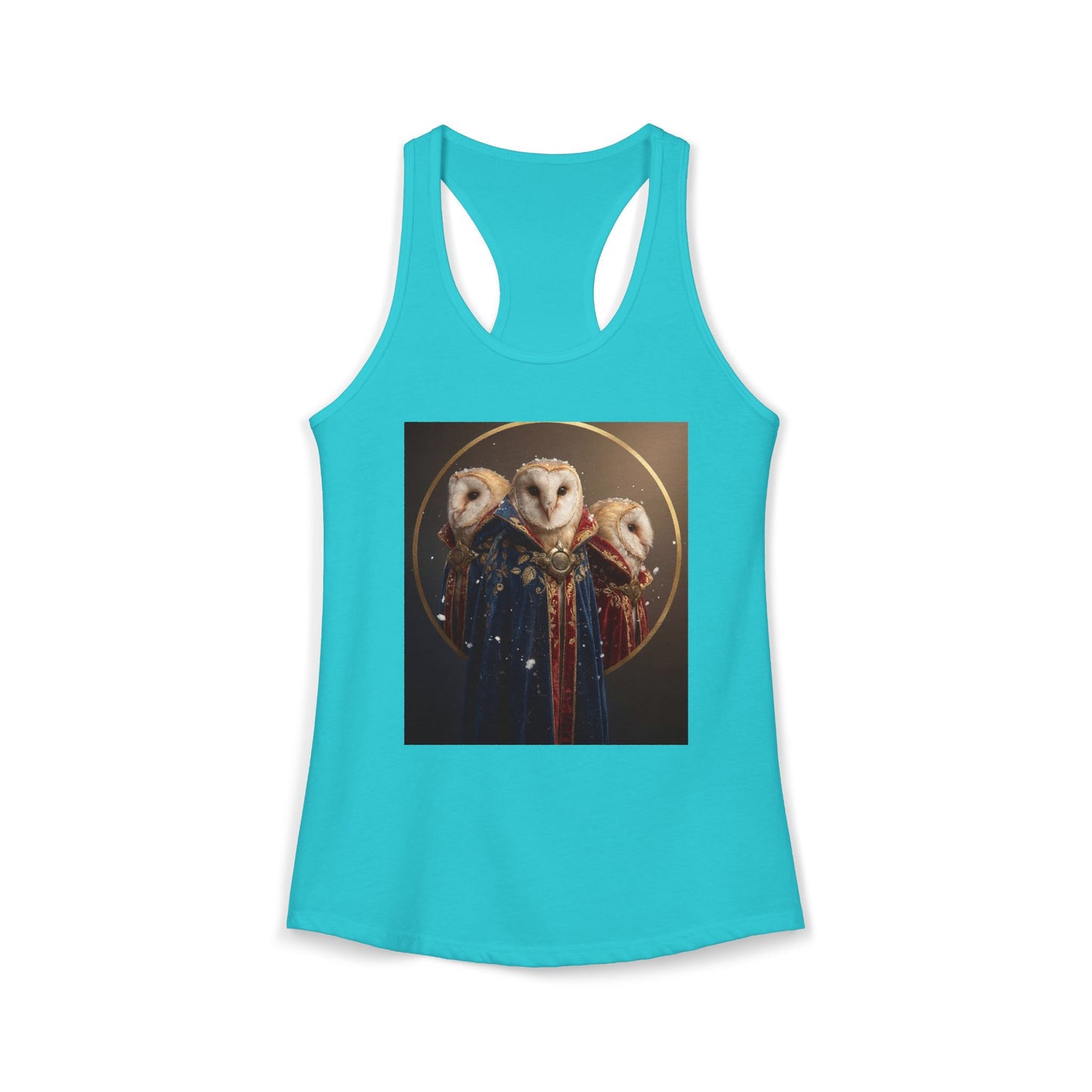Three-Headed Owl Triad Women's Ideal Racerback Tank – Royal Velvet Guardians