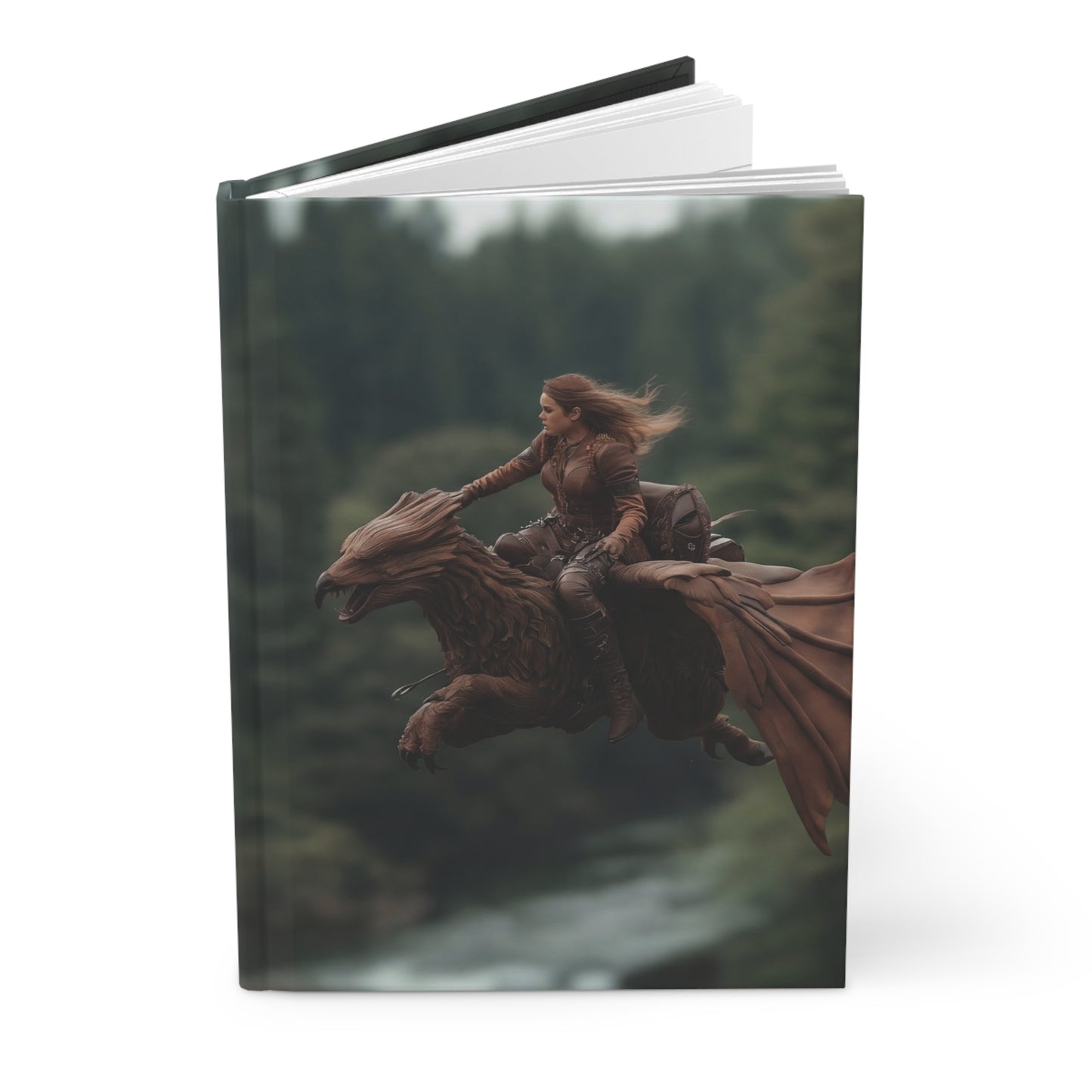 Dragon Rider Hardcover Journal Matte – Forest Skybound Adventure