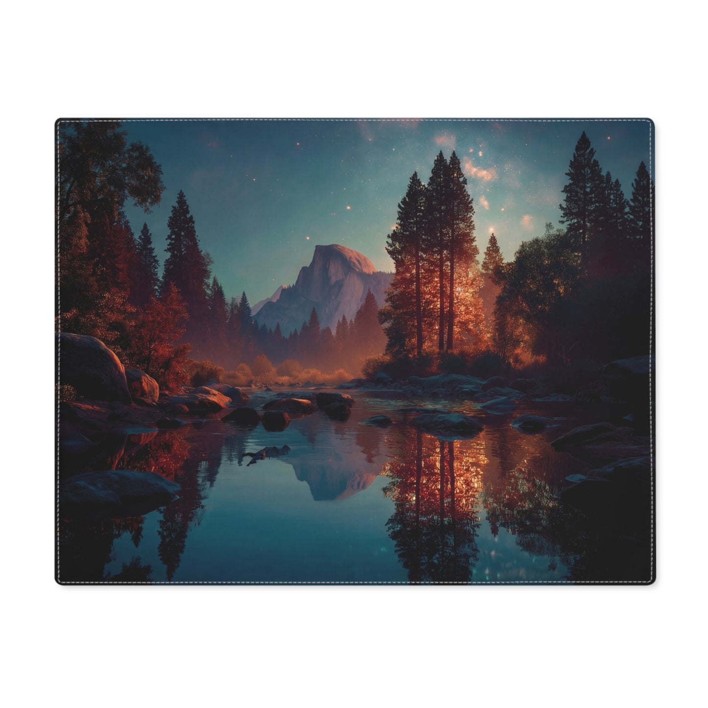 Starlit River Valley Placemat – Half Dome’s Whispering Reflection