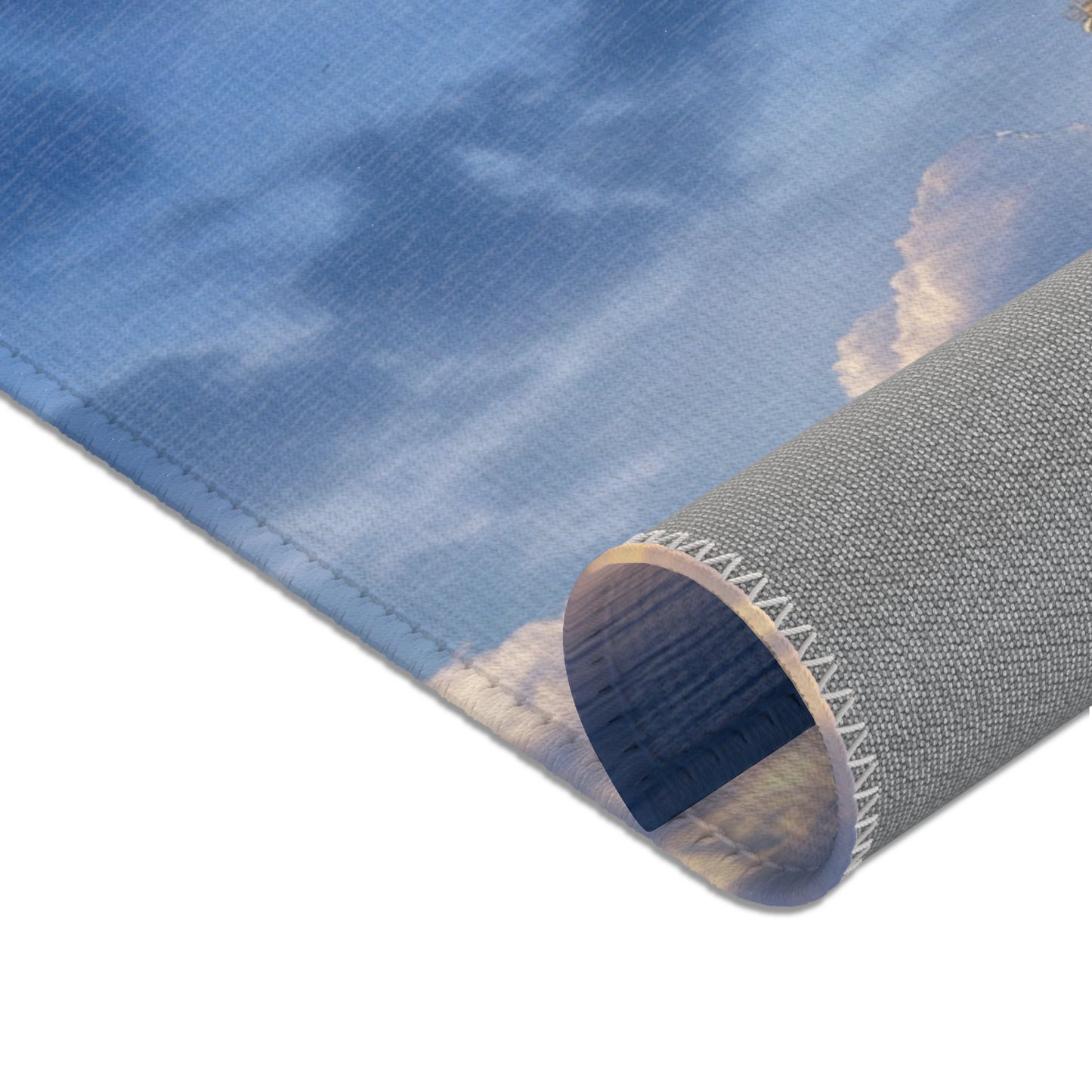 Aerial Lighthouse Area Rug – Twilight Skywatcher Dreamscape