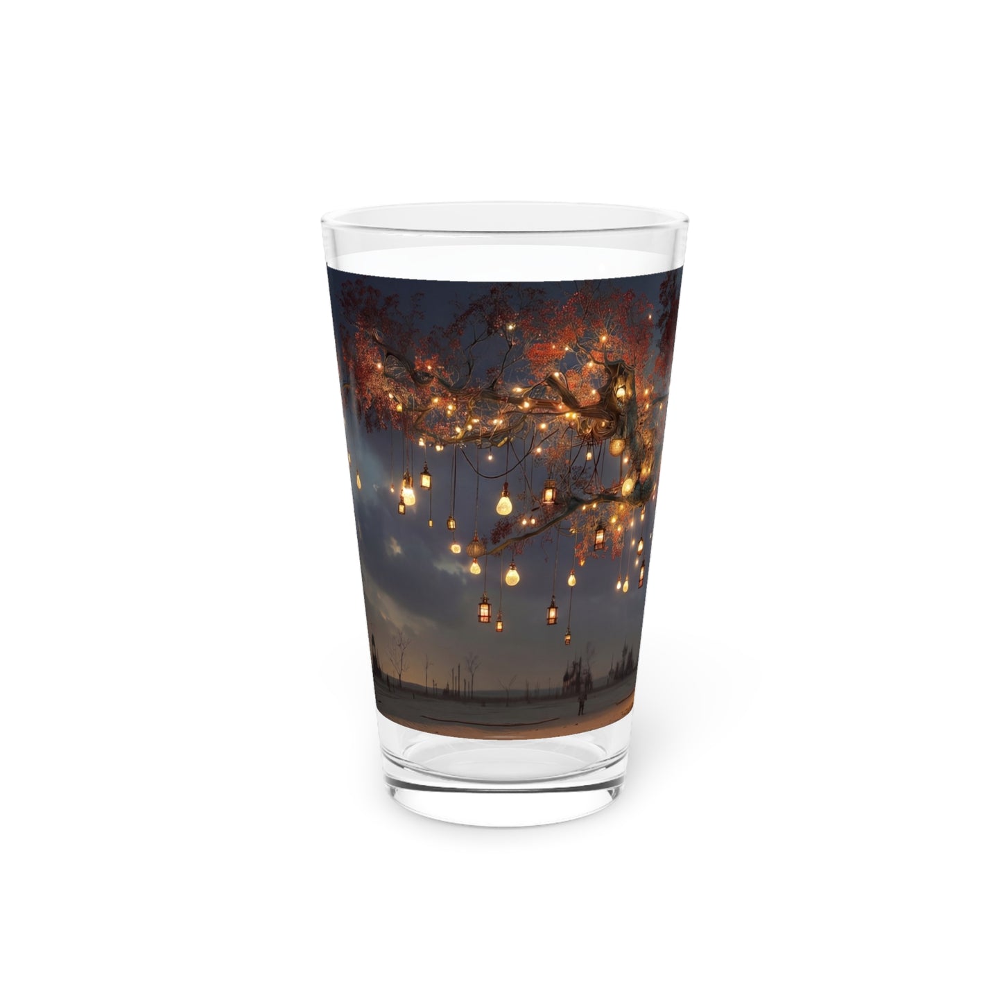 Celestial Lantern Tree Pint Glass – Warm Glow in a Withered World