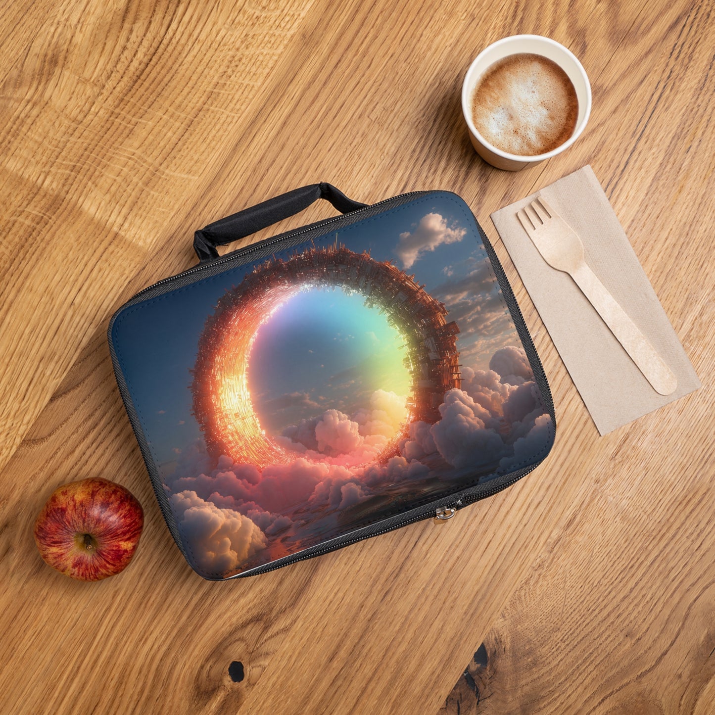 Celestial Vortex Lunch Bag – Indigo Cloud Dreamscape