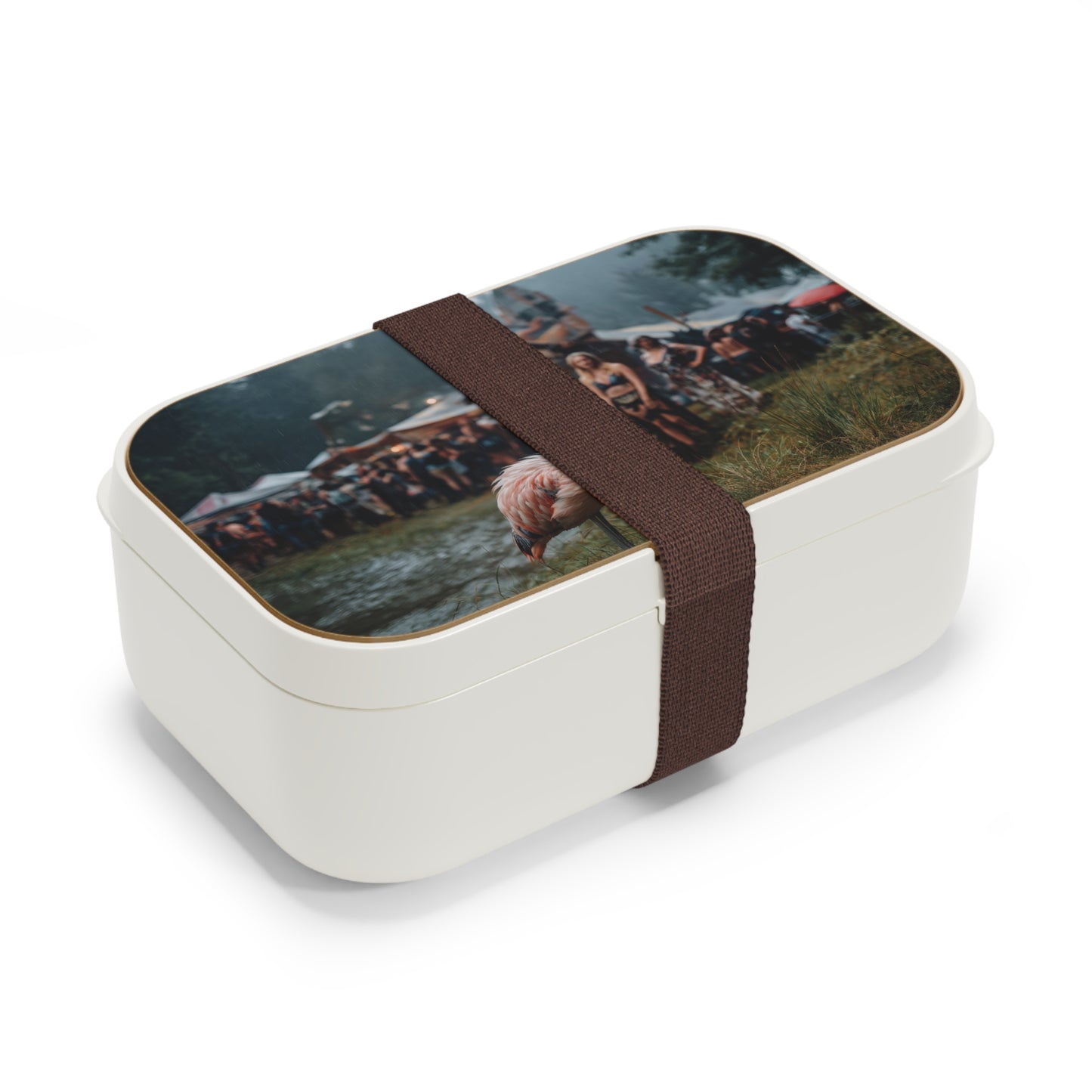 Rain-Slicked Flamingo Bento Lunch Box – Forest Festival Serenity