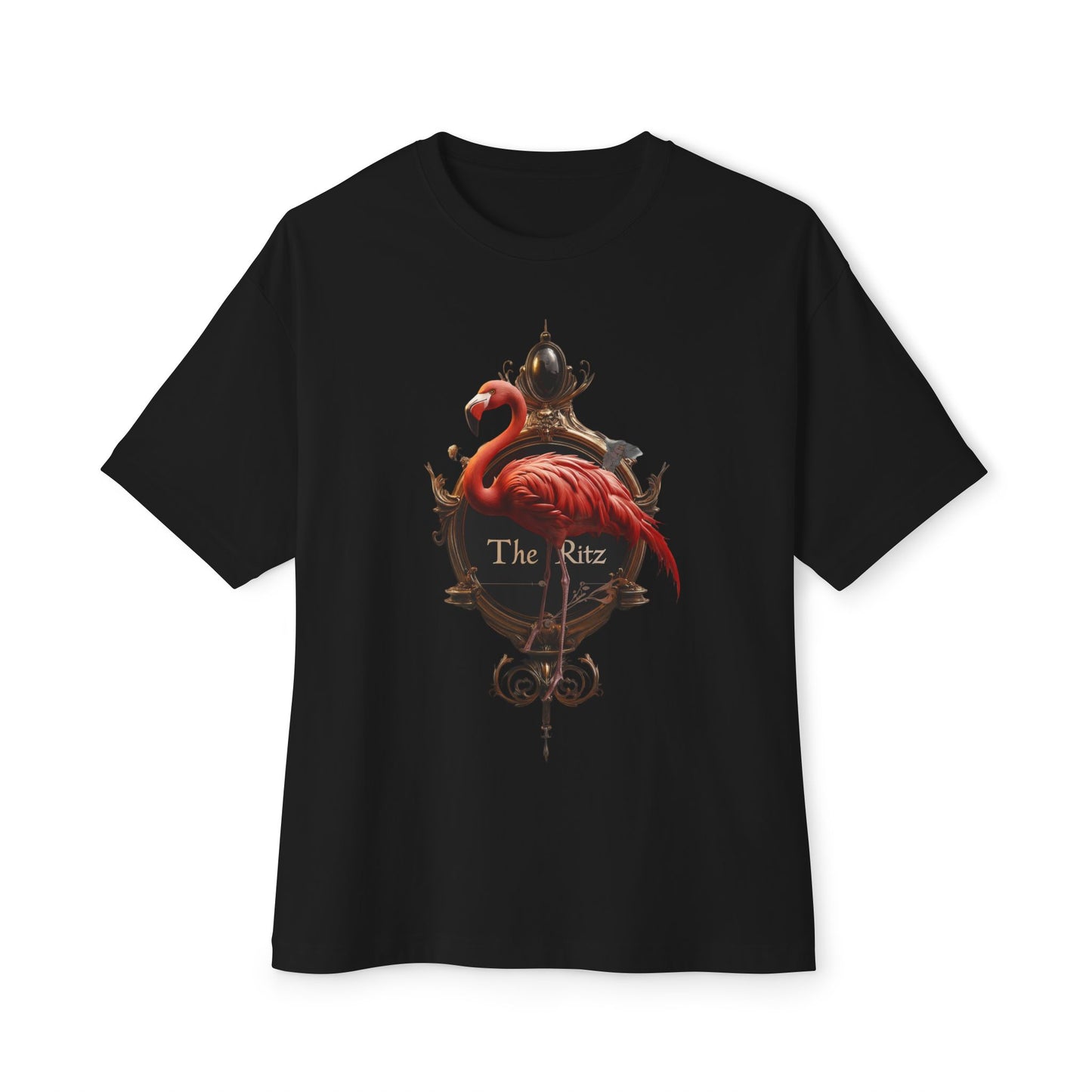 Ornate Frame Flamingo Tee – The Ritz Gilded Silhouette Boxy Shirt