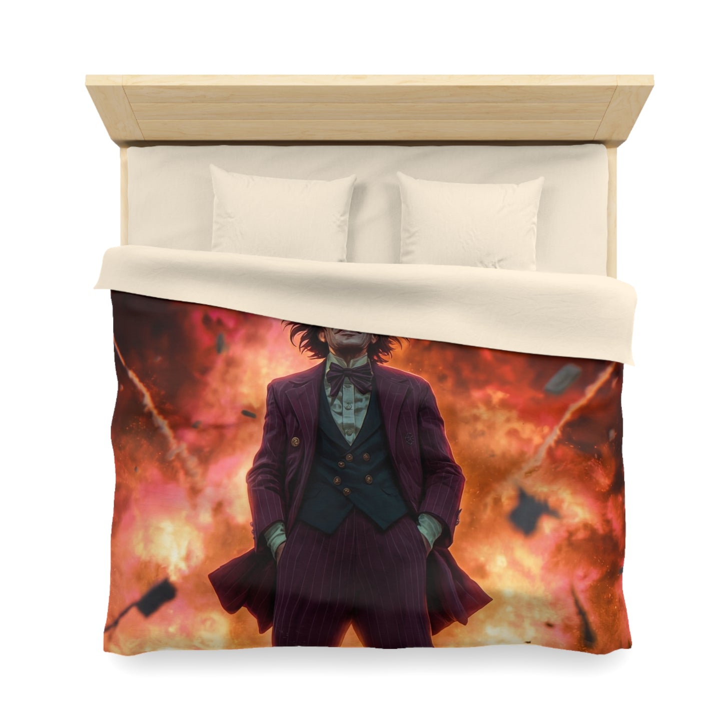 Explosive Goggles Man Microfiber Duvet Cover – Crimson Sky Aftermath