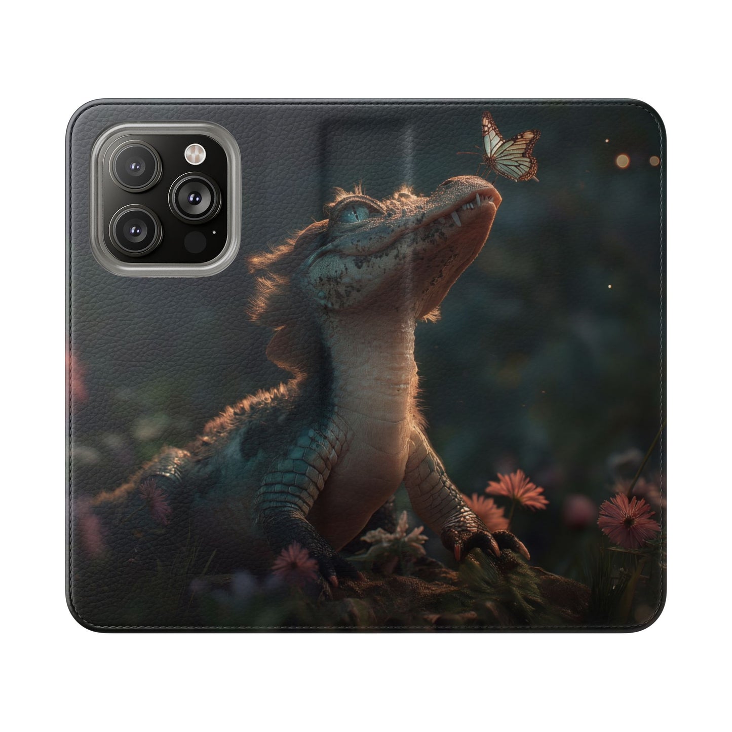 Crocodile Butterfly Flip Cases – Tender Guardian with Moth Companion