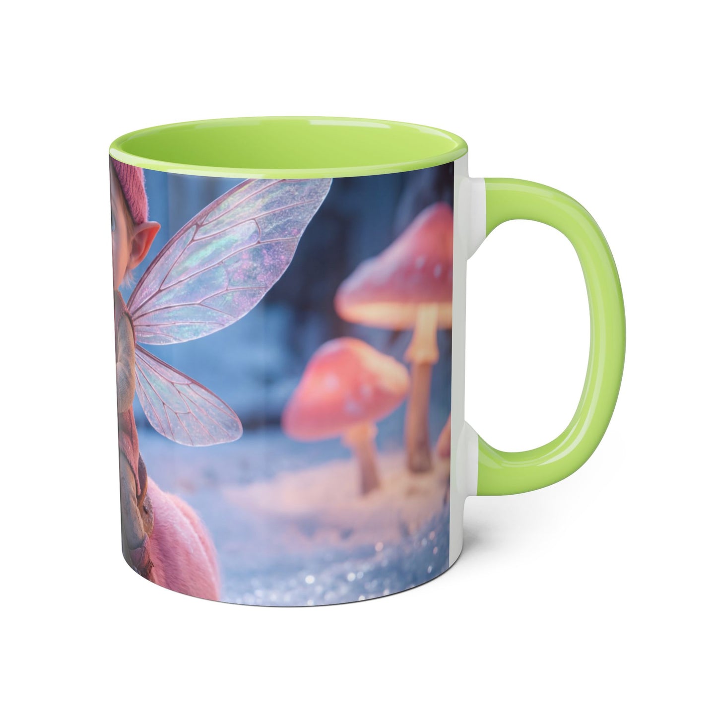 Frost-Fairy Unicorn Accent Mug – Pink Winter Guardian Scene