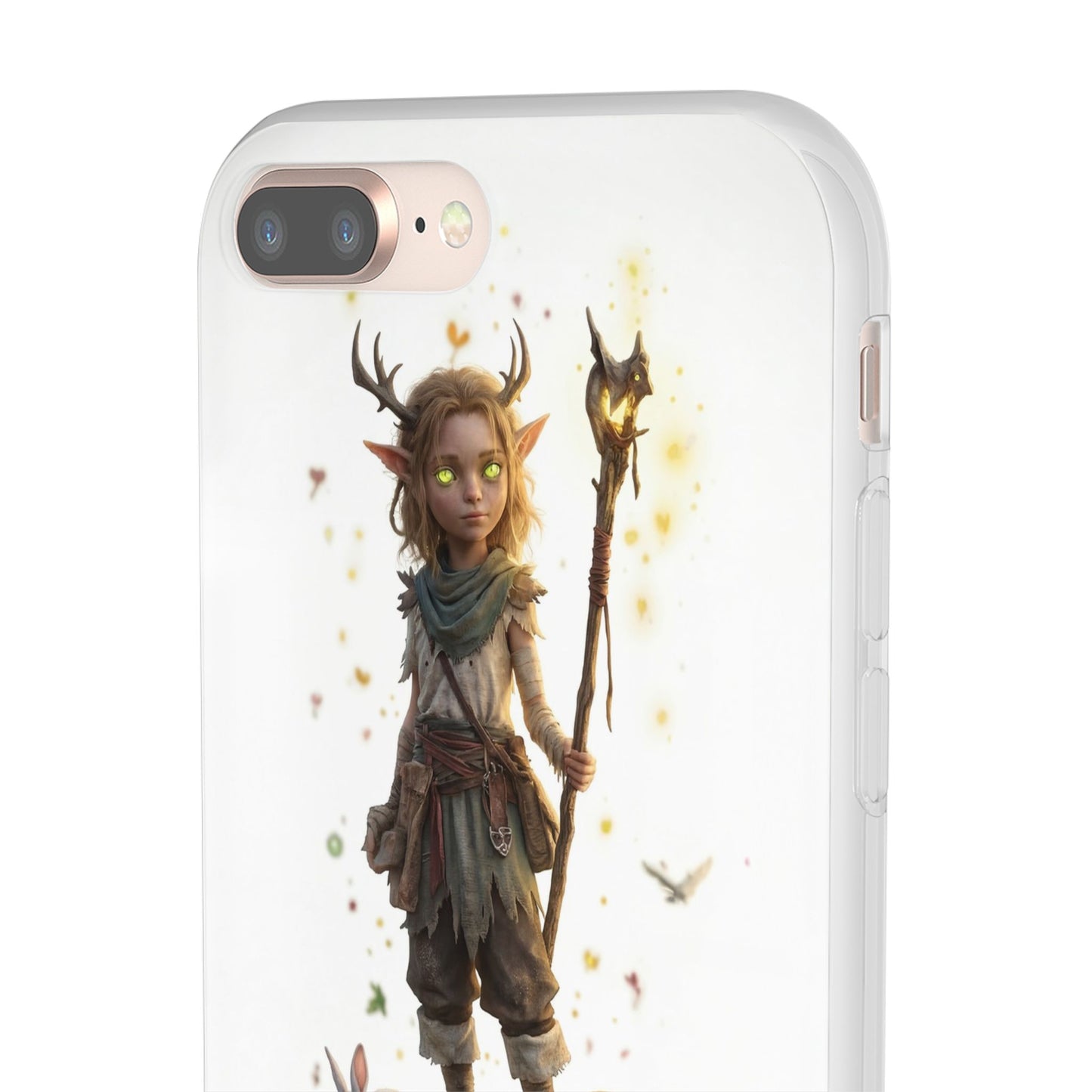 Forest Sentinel Flexi Cases – Glowing Antlered Child with Pet Companions