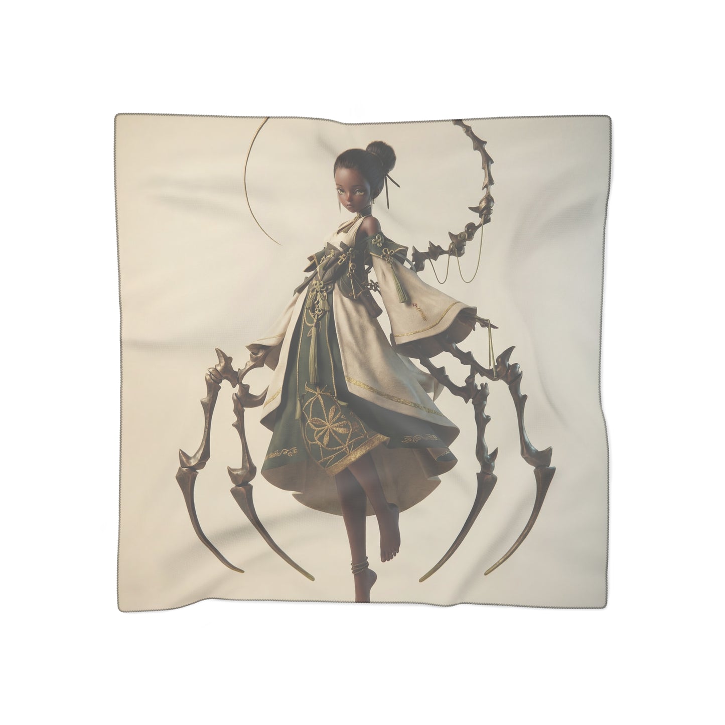 Spider Sentinel Poly Scarf – Whimsical Bronze Arachnid Design