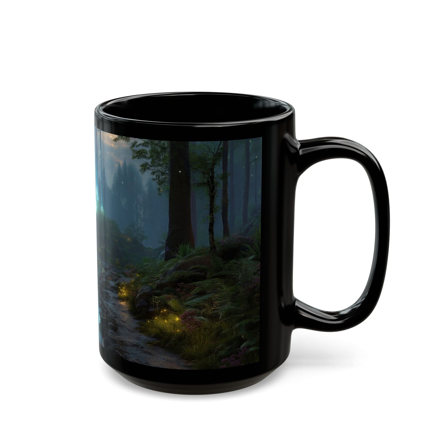 Celestial Forest Stream Mug – Azure Lightfall Dreamscape