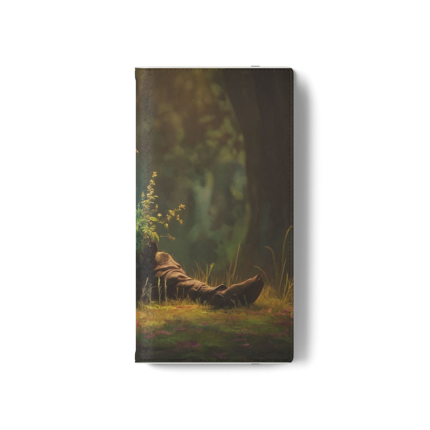 Glowing Orb Hooded Guardian Flip Cases – Bioluminescent Forest Keeper