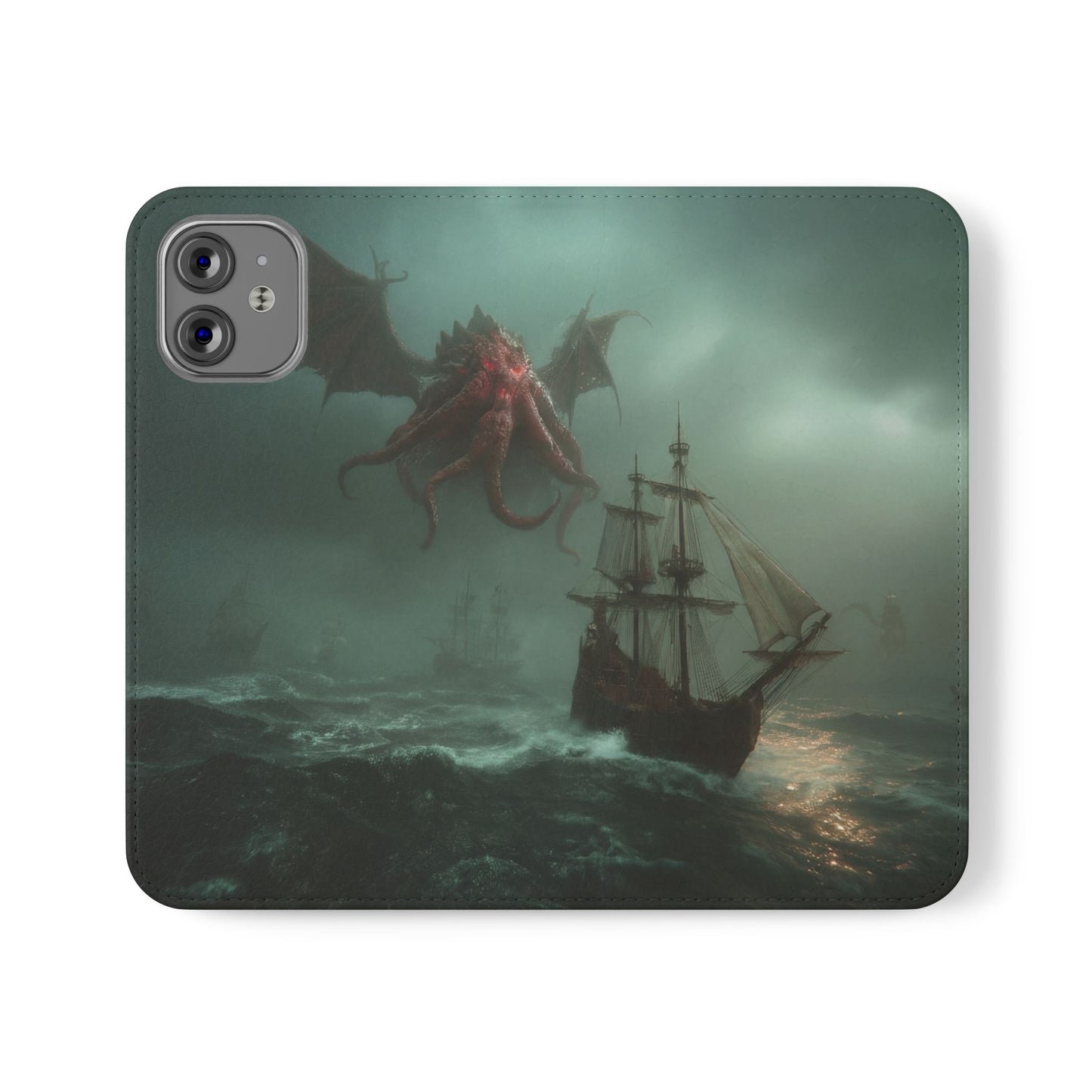 Leviathan Dragon Flip Cases – Crimson Sentinel at Sea
