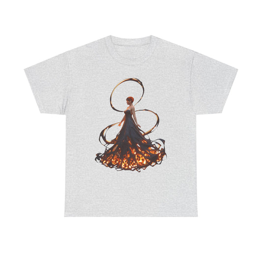 Ember-Winged Sentinel Tee – Molten Halo and Glowing Lattice Design