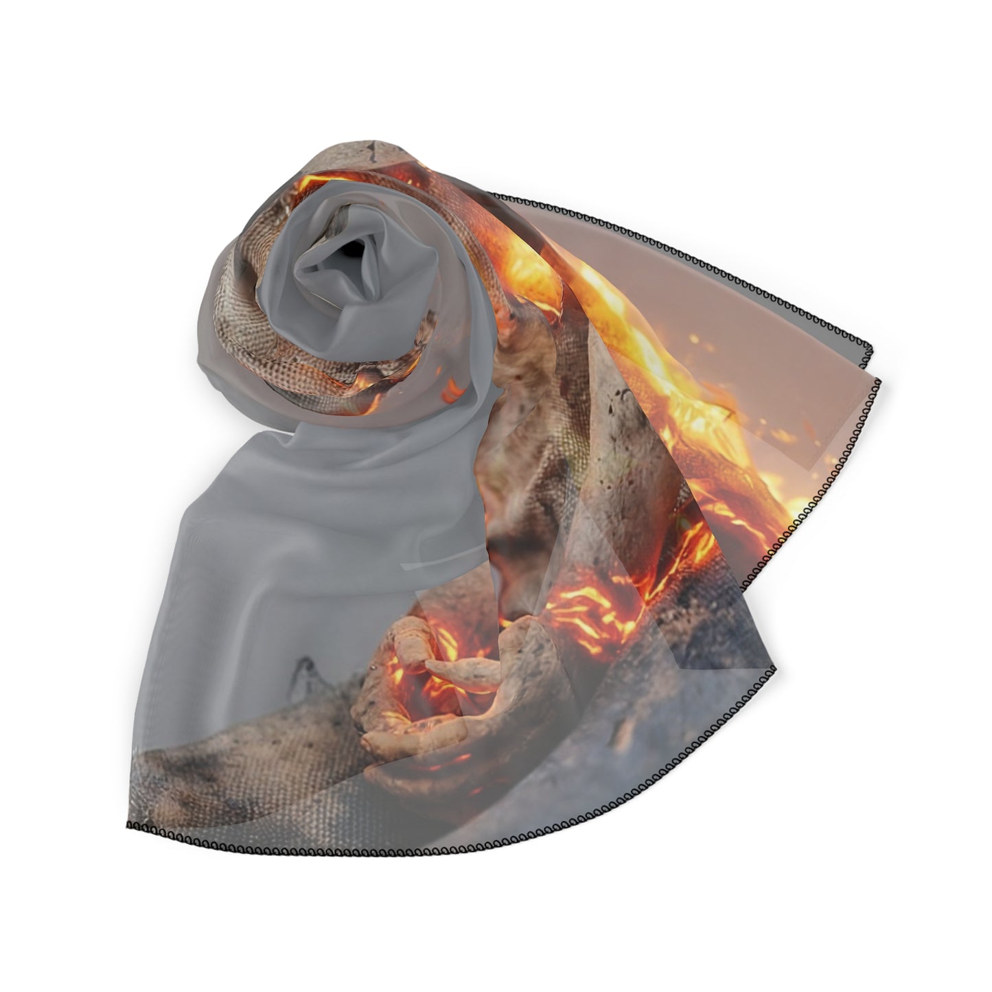 Fiery Rebirth Poly Scarf – Ashen Figure Ignition Dreamscape