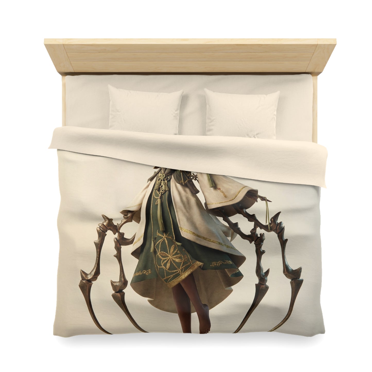 Moonlit Weaver Duvet Cover – Ethereal Spider Silk Dreamscape