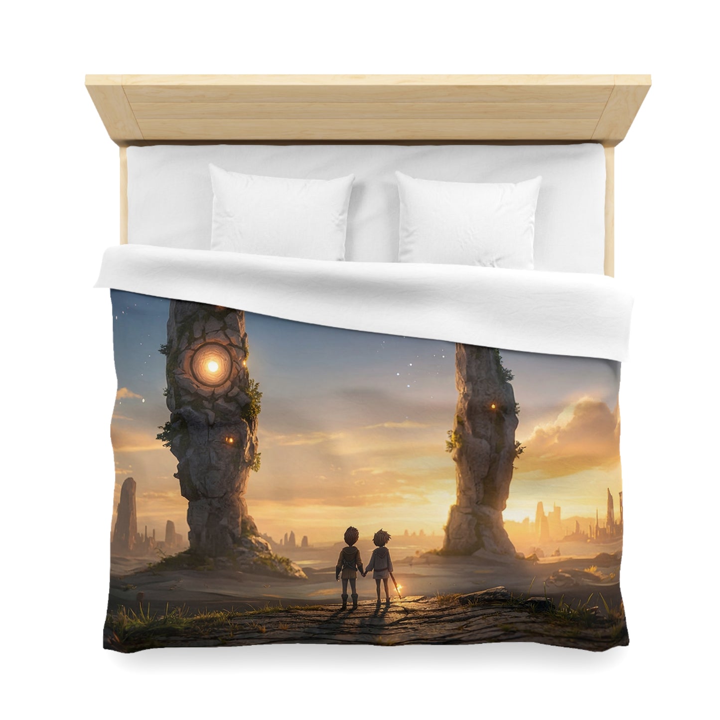 Twin Travelers Microfiber Duvet Cover – Sunset Portal Dreamscape