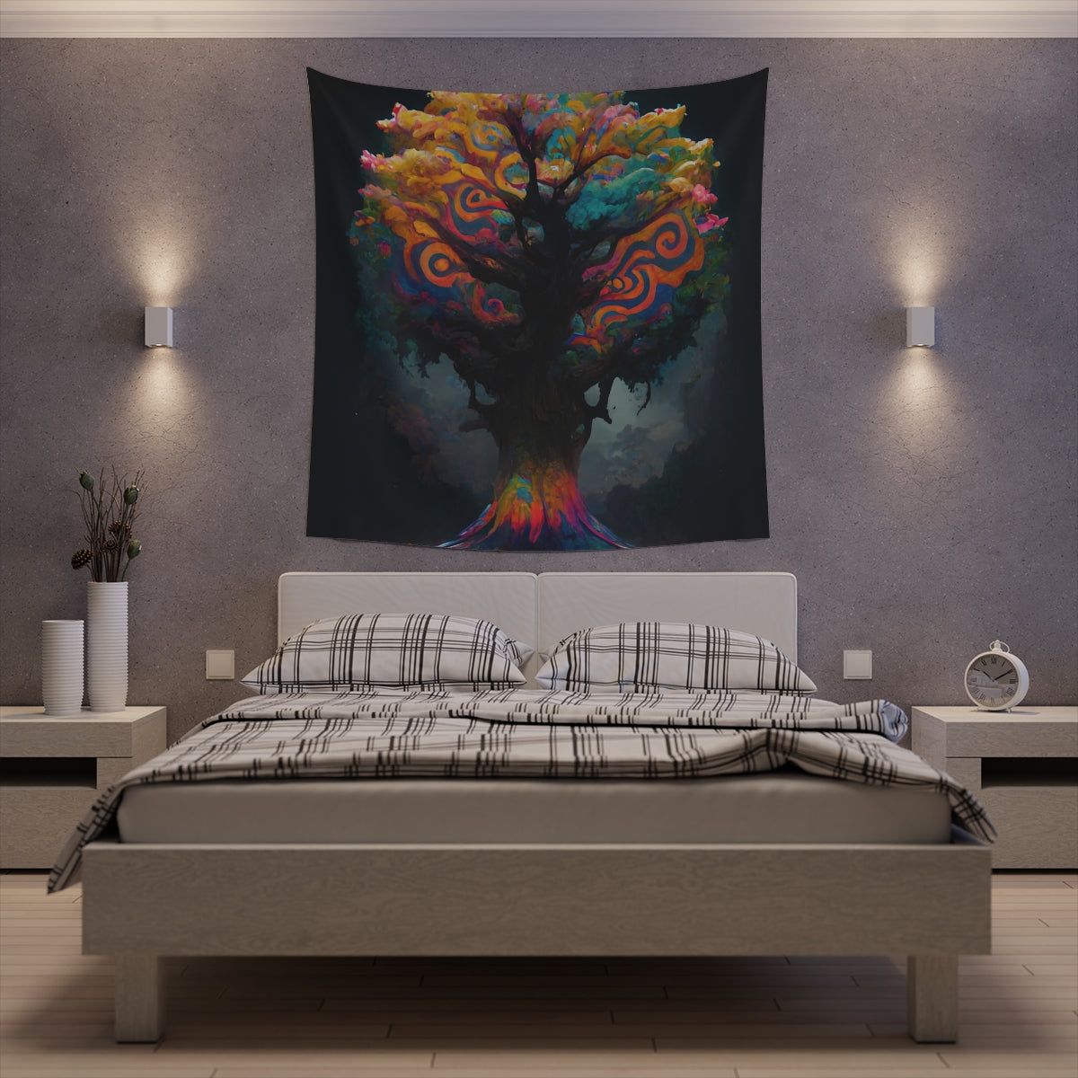 psychedelic tree - Indoor Wall Tapestries