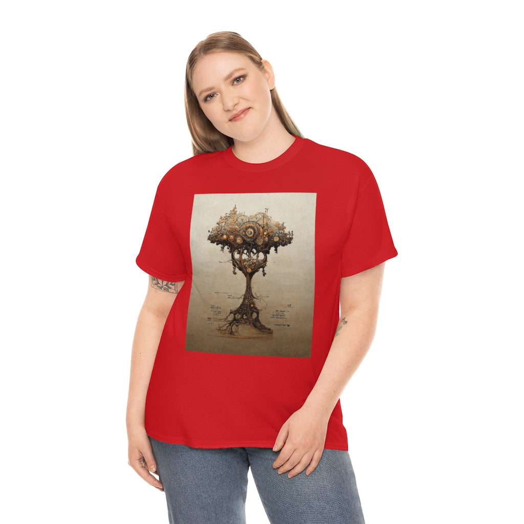 a_blueprint_of_a_steampunk_tree_concept_art - Unisex Heavy Cotton Tee