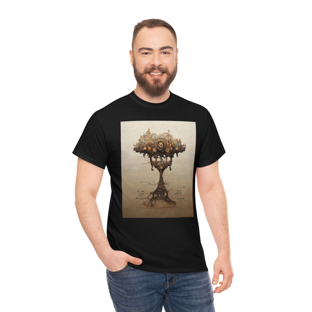 a_blueprint_of_a_steampunk_tree_concept_art - Unisex Heavy Cotton Tee