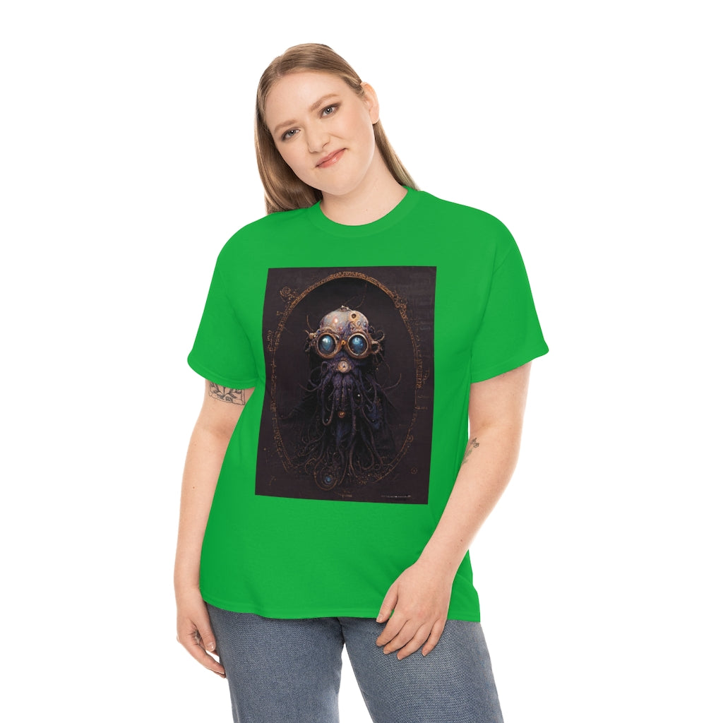 a_blueprint_of_a_steampunk_mind_flayer_concept_art- Unisex Heavy Cotton Tee