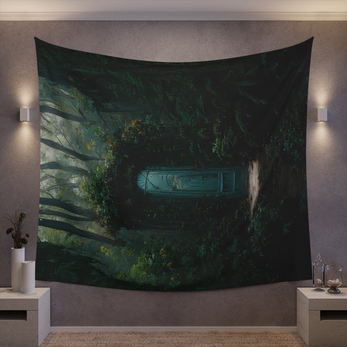 Tapestry to hide discount door