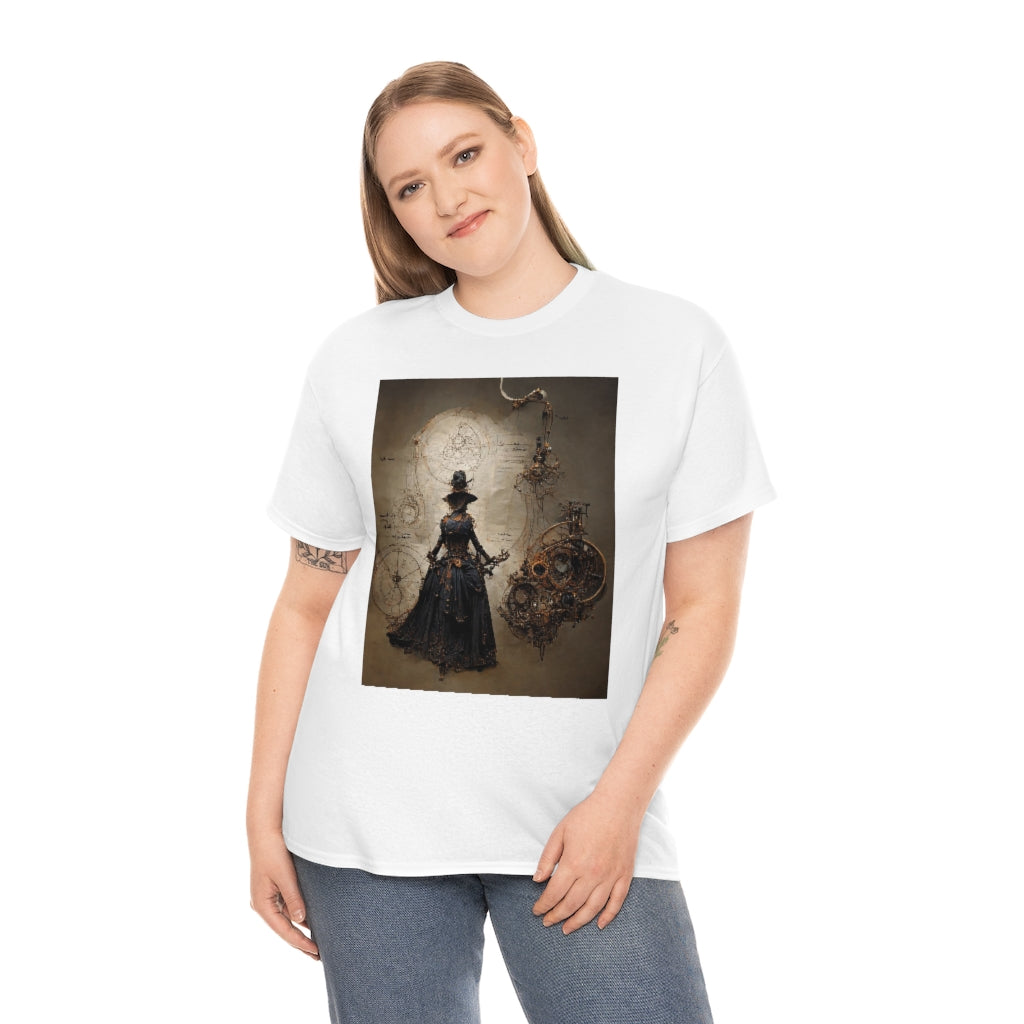 a_blueprint_of_a_steampunk_witch_concept_art - Unisex Heavy Cotton Tee