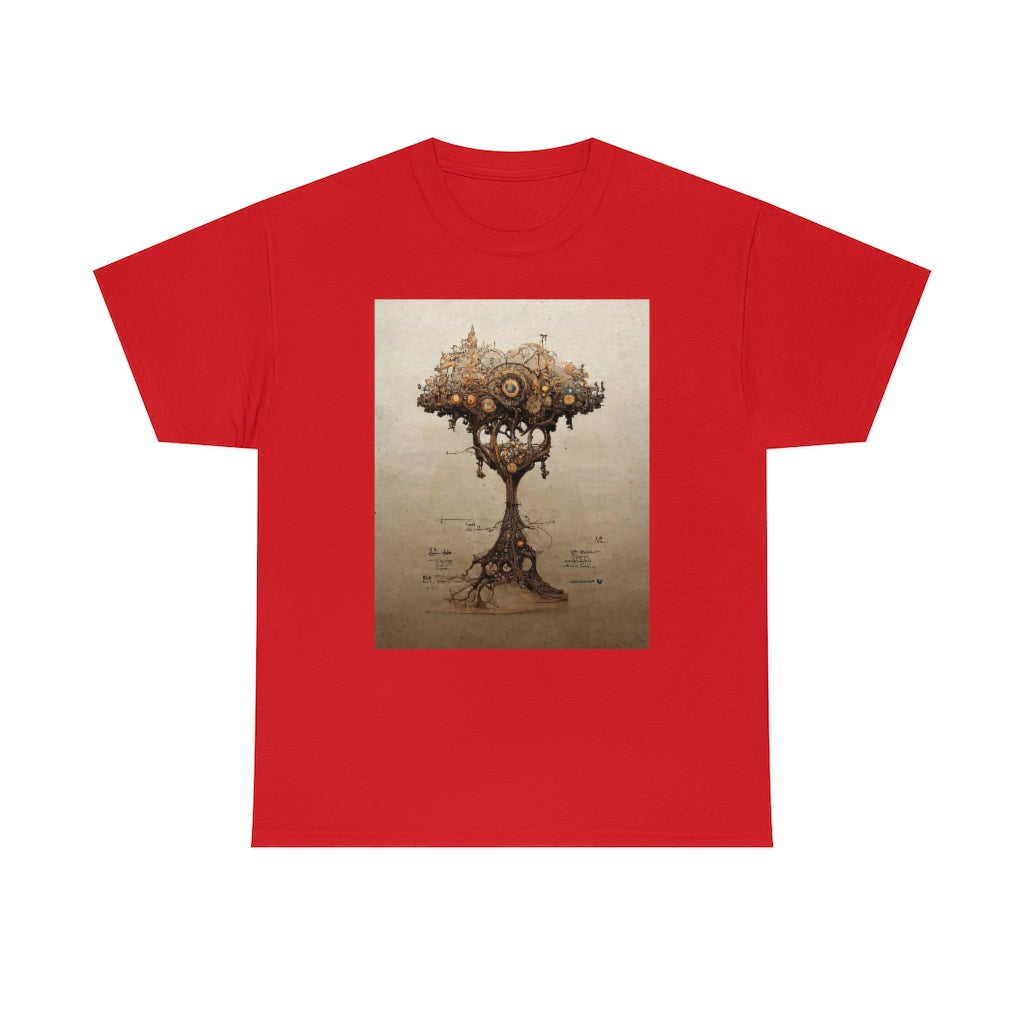 a_blueprint_of_a_steampunk_tree_concept_art - Unisex Heavy Cotton Tee