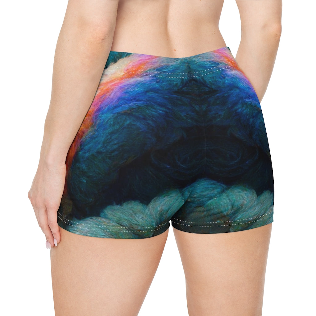 an abstract expanse of fluffy rainbow fur - Women's Shorts (AOP)