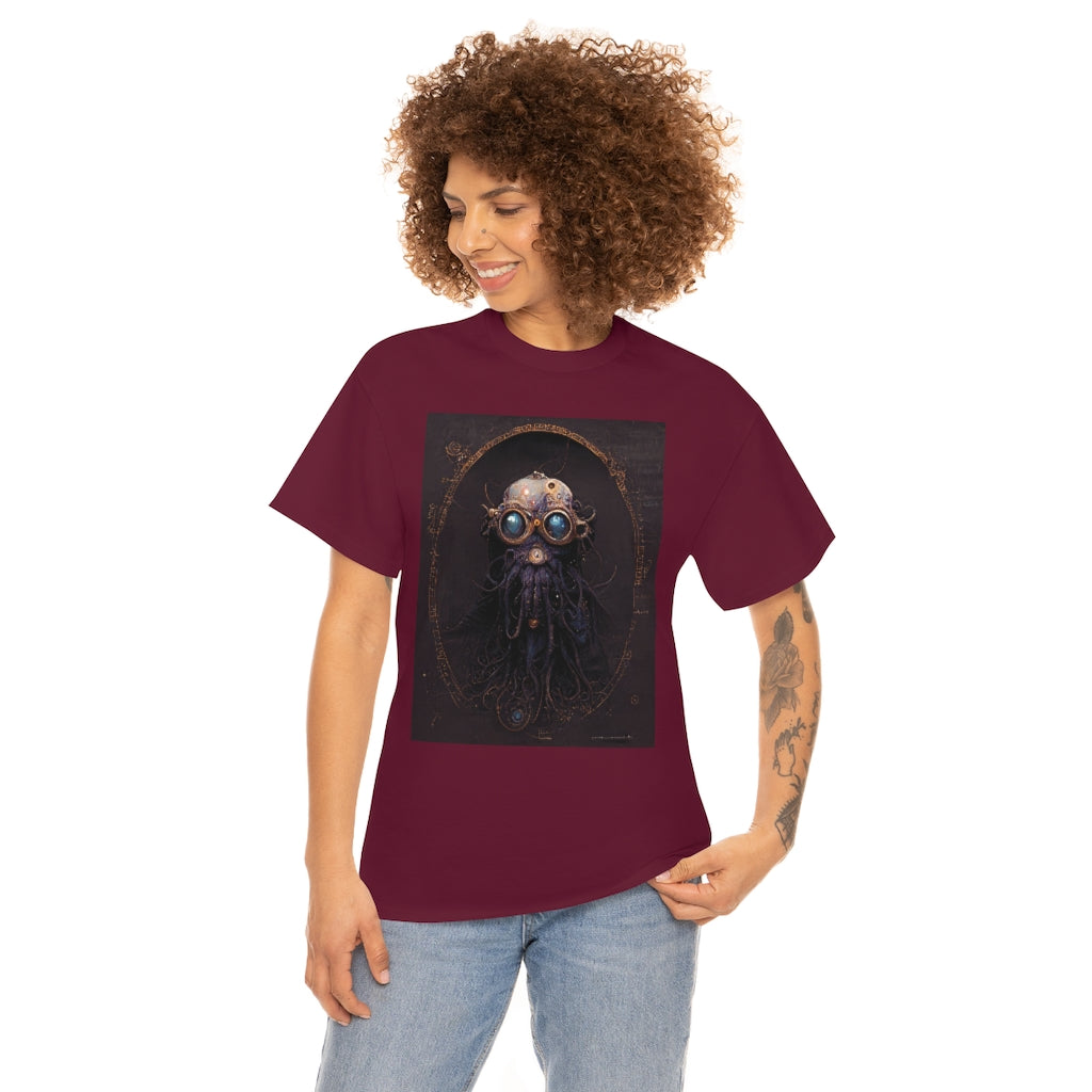 a_blueprint_of_a_steampunk_mind_flayer_concept_art- Unisex Heavy Cotton Tee