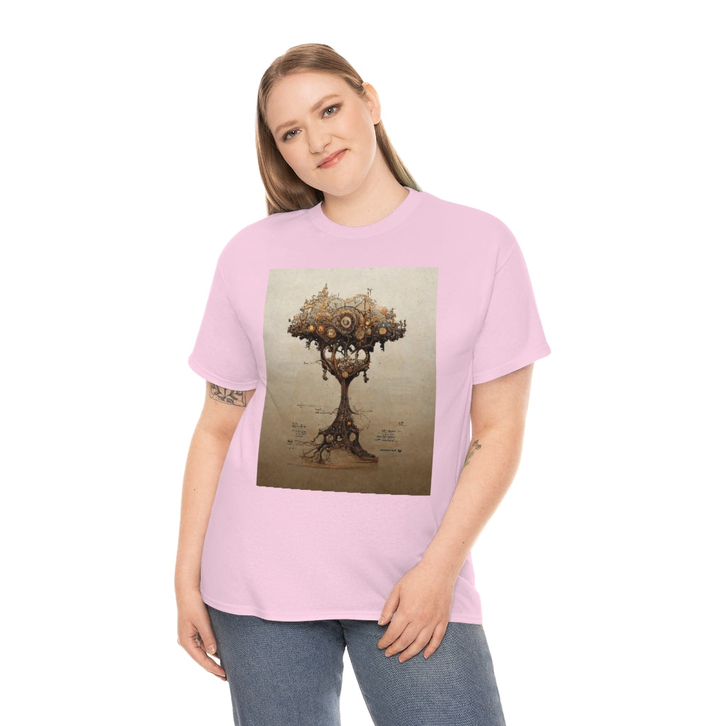 a_blueprint_of_a_steampunk_tree_concept_art - Unisex Heavy Cotton Tee