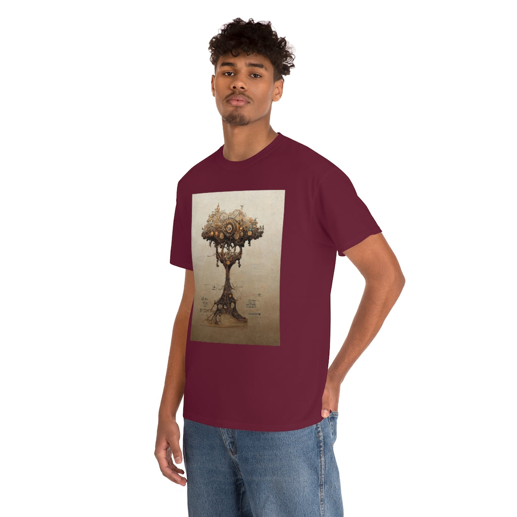 a_blueprint_of_a_steampunk_tree_concept_art - Unisex Heavy Cotton Tee