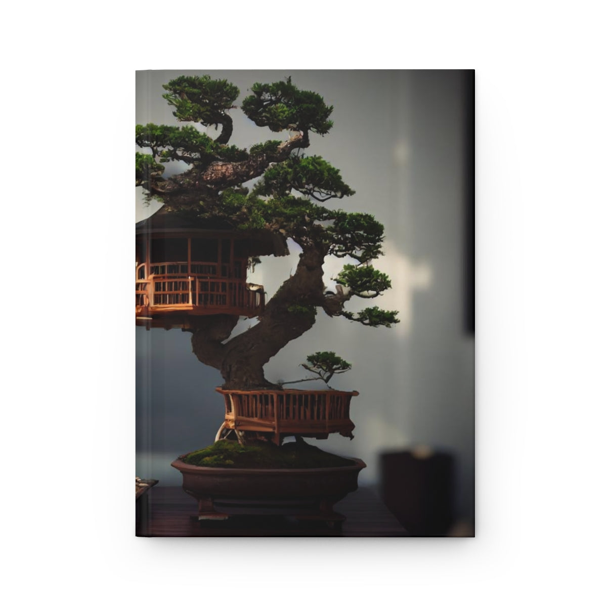 bonsai treehouse, highly detailed, octane render, professional lighting, sprawling branches - Hardcover Journal Matte