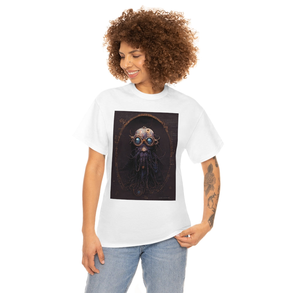 a_blueprint_of_a_steampunk_mind_flayer_concept_art- Unisex Heavy Cotton Tee