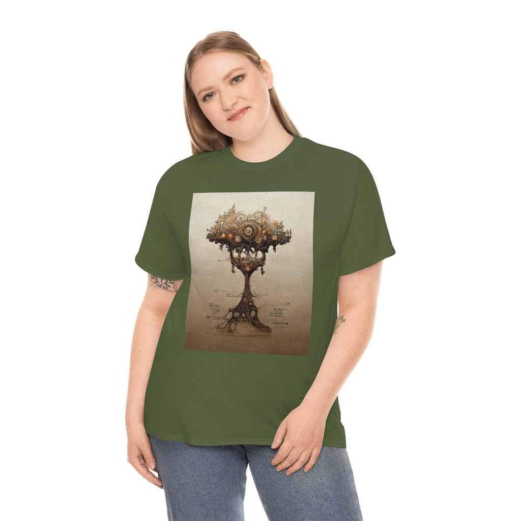 a_blueprint_of_a_steampunk_tree_concept_art - Unisex Heavy Cotton Tee