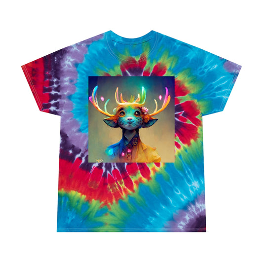 cute_deer_faun_knight_dnd_colorful_summer_detailed_magic - Tie-Dye Tee, Spiral