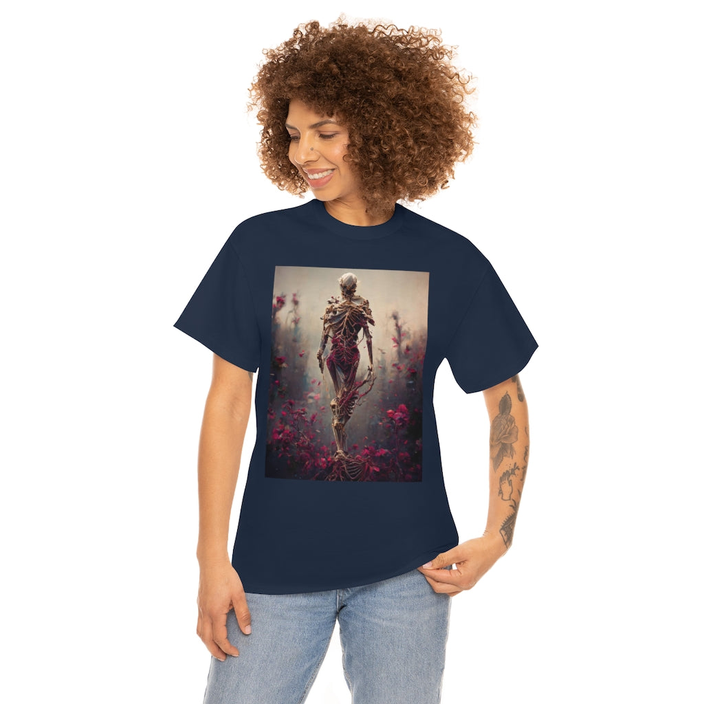 skeleton_made_of_vines_full_body - Unisex Heavy Cotton Tee