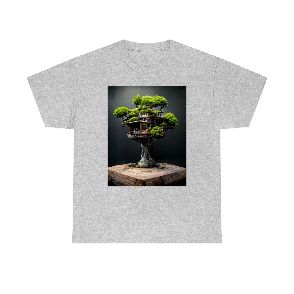 bonsai_oak_tree_treehouse_highly_detailed_octane_render - Unisex Heavy Cotton Tee