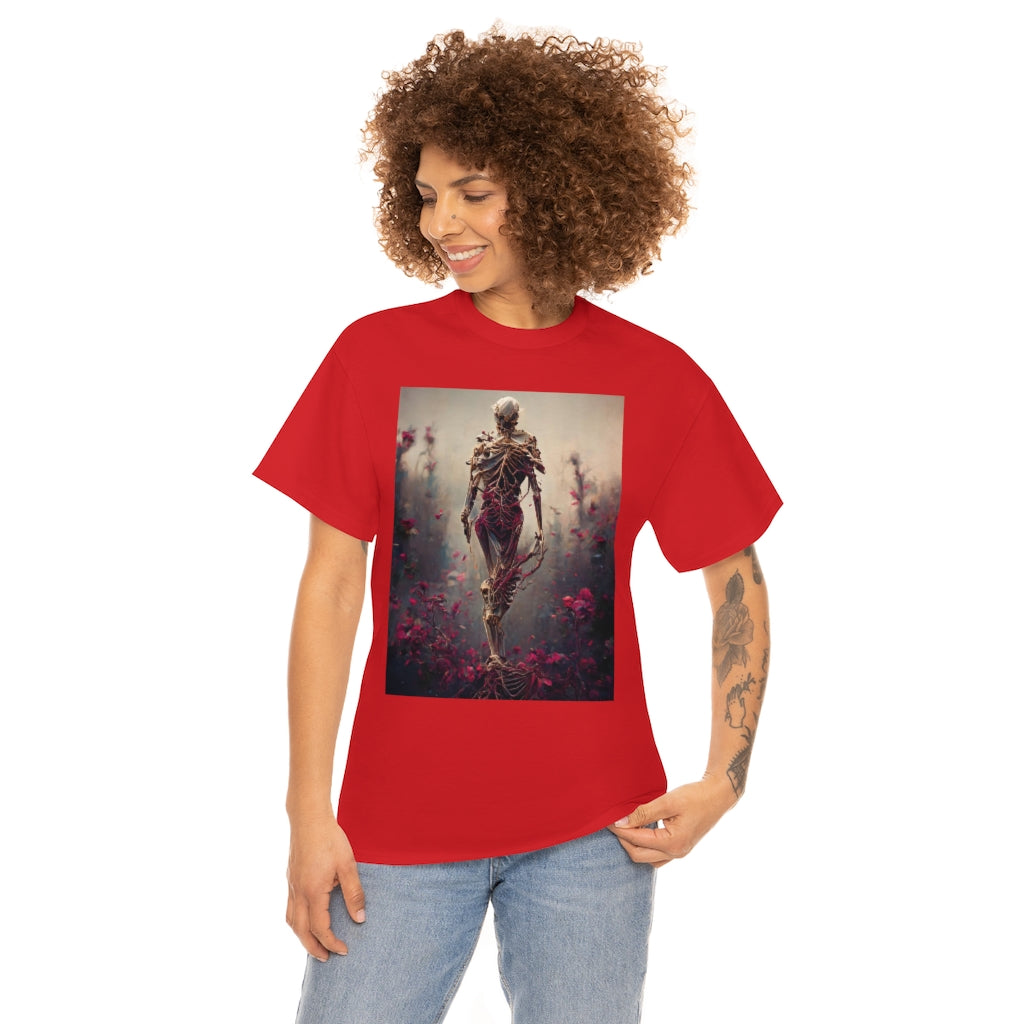 skeleton_made_of_vines_full_body - Unisex Heavy Cotton Tee