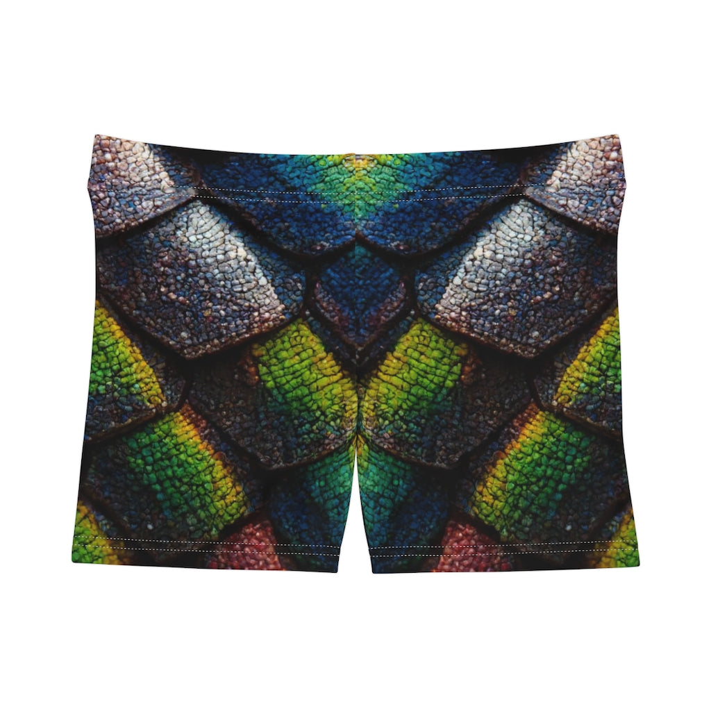 tiling_pattern_of_rainbow_dragon_scales_highly_detailed - Women's Shorts (AOP)