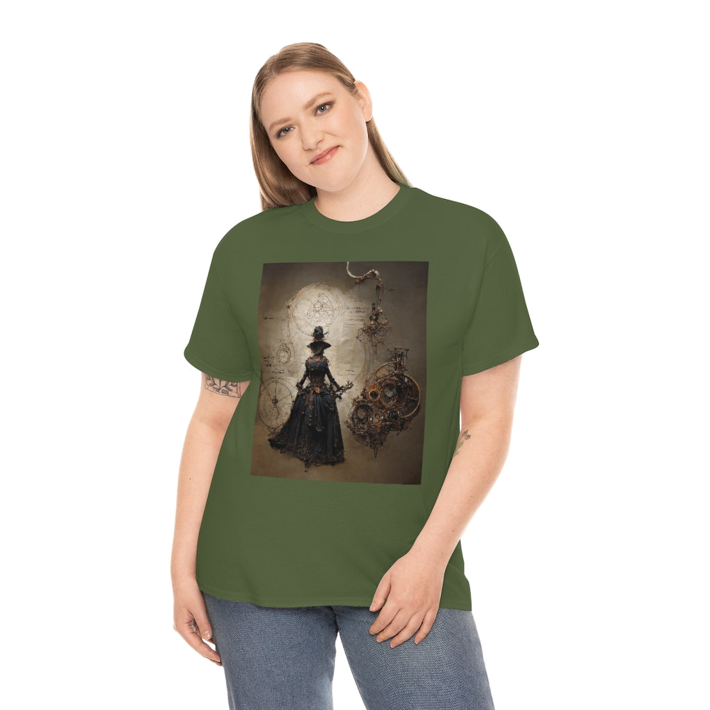 a_blueprint_of_a_steampunk_witch_concept_art - Unisex Heavy Cotton Tee