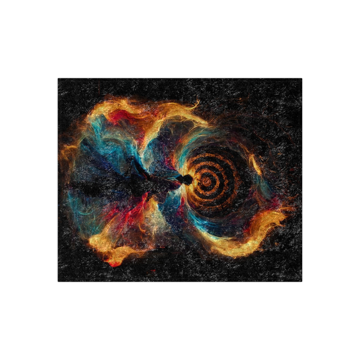 god of psychedelics dancing in a vortex made of fire - Crushed Velvet Blanket