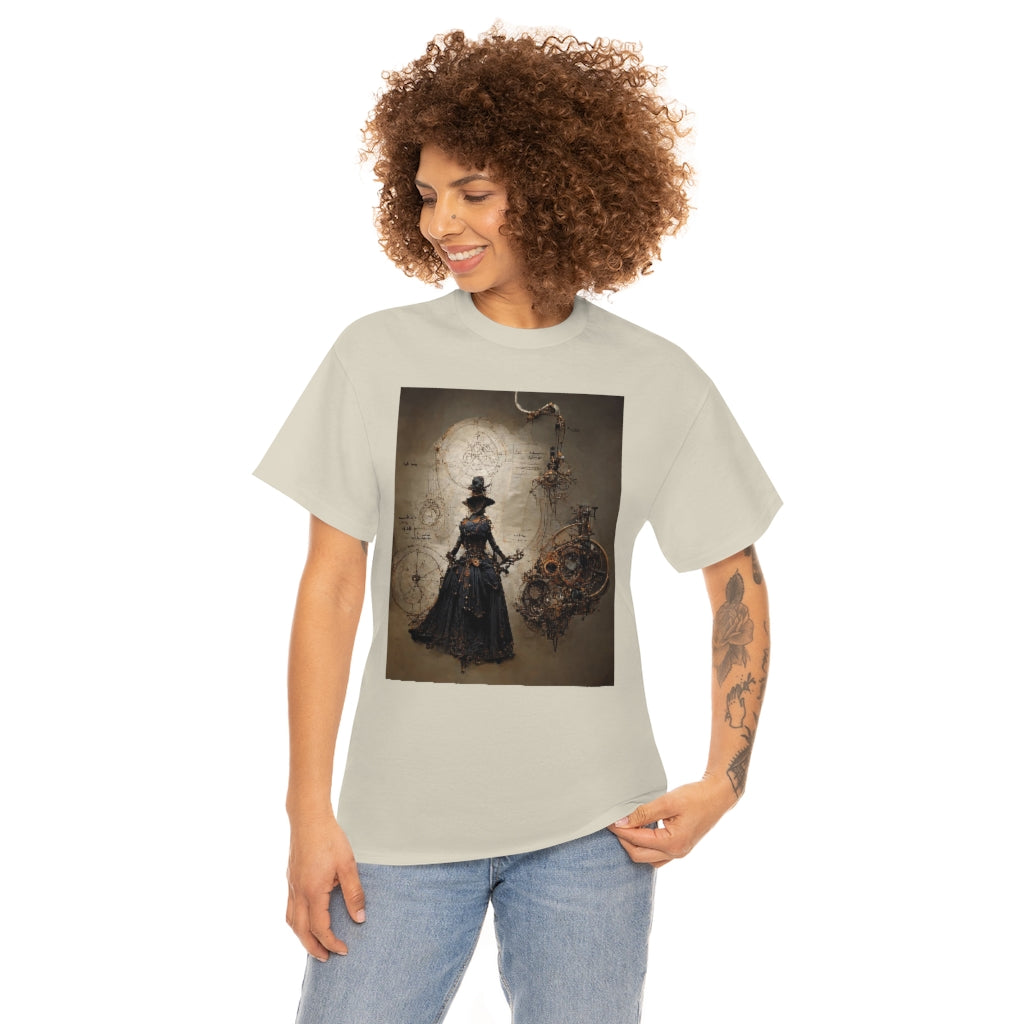 a_blueprint_of_a_steampunk_witch_concept_art - Unisex Heavy Cotton Tee